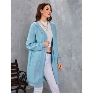 Beautiful Blue Hoodie Cardigan